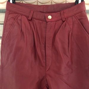 Red Leather Pants Size 2